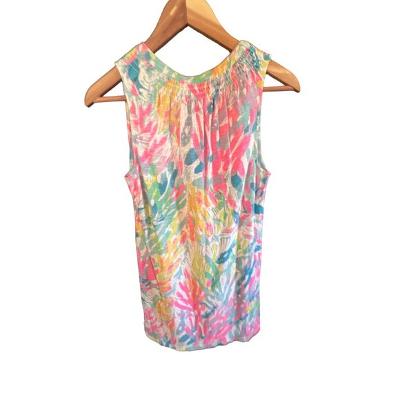 Lilly Pulitzer Essie sparkling sands Coral Reef Print Dress Sleeveless Size Smal - Picture 2 of 4